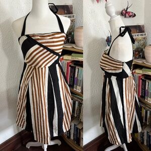 Anthropologie moulinette Soeurs Size 4 Striped Lined Halter Dress